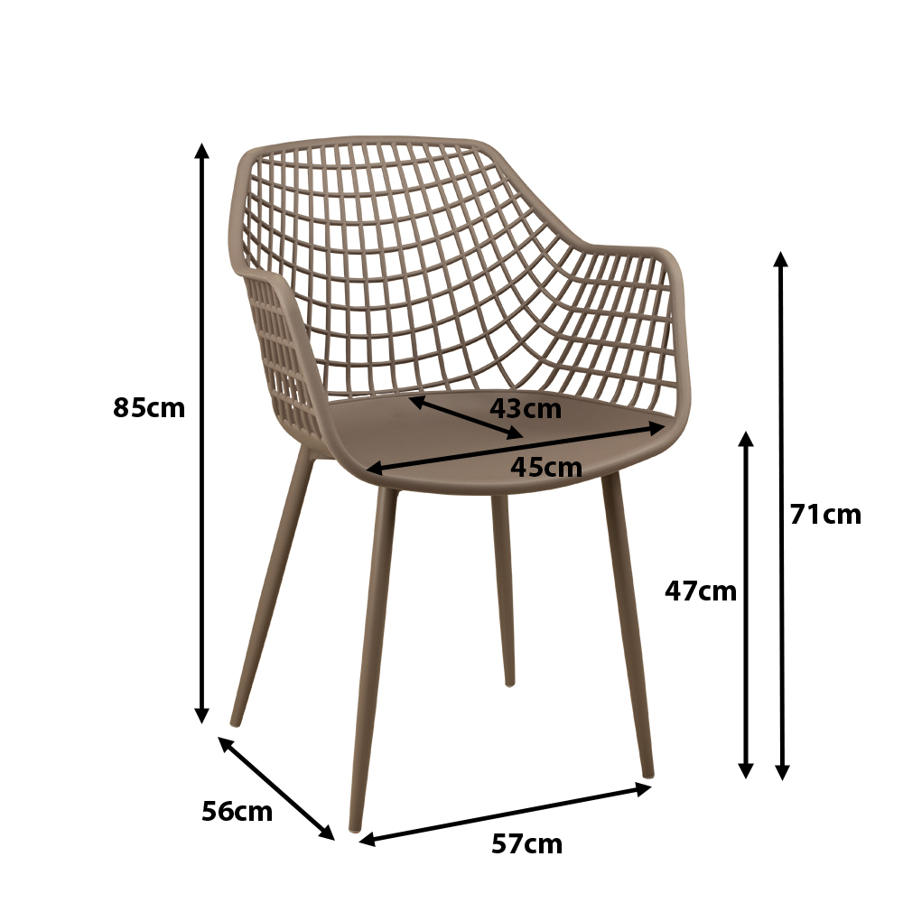 Kunststoffstuhl FOMA 1692 Taupe Ma?e