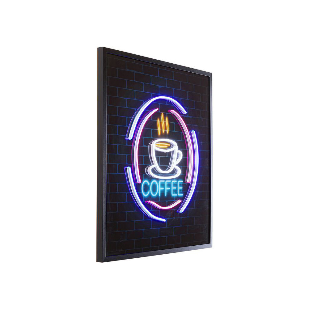 Glasbild Coffee LED