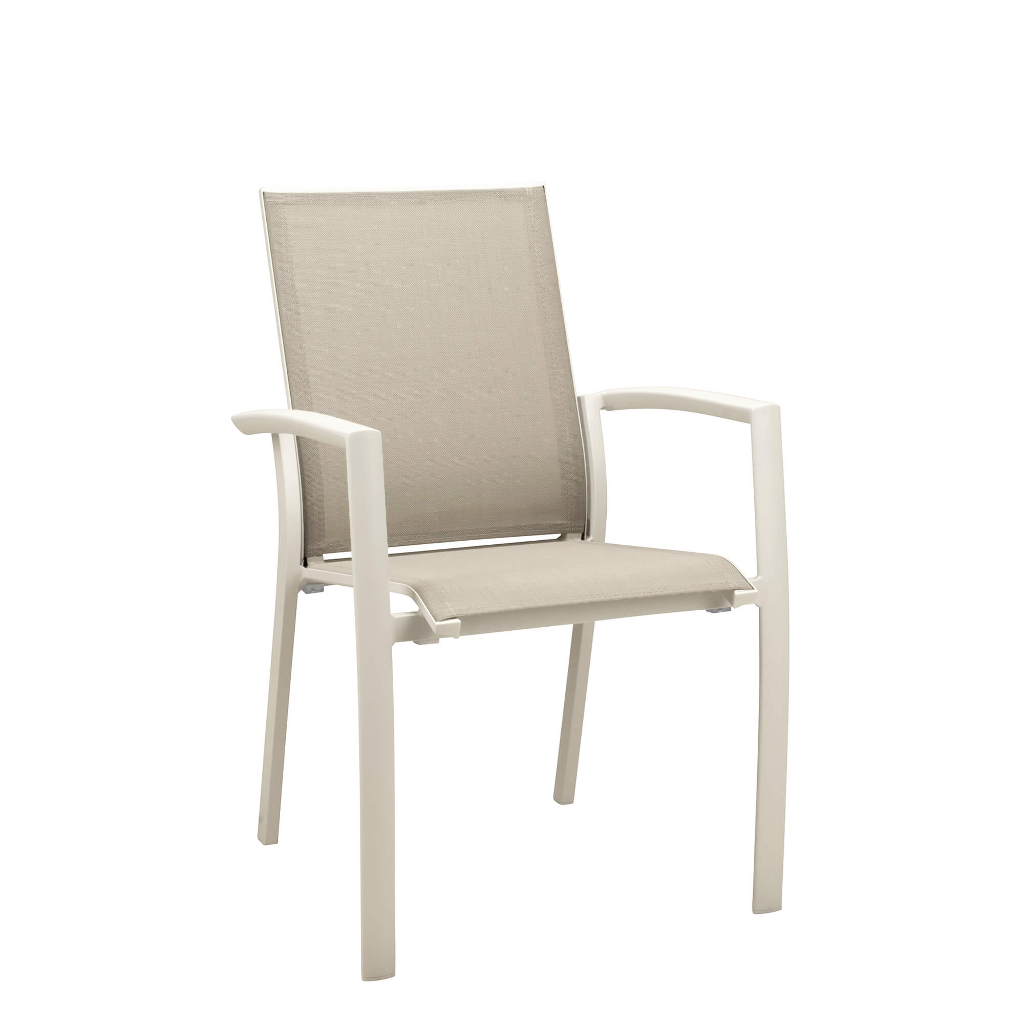 Outdoorstuhl Gomera Cream-Taupe  – Vorderansicht