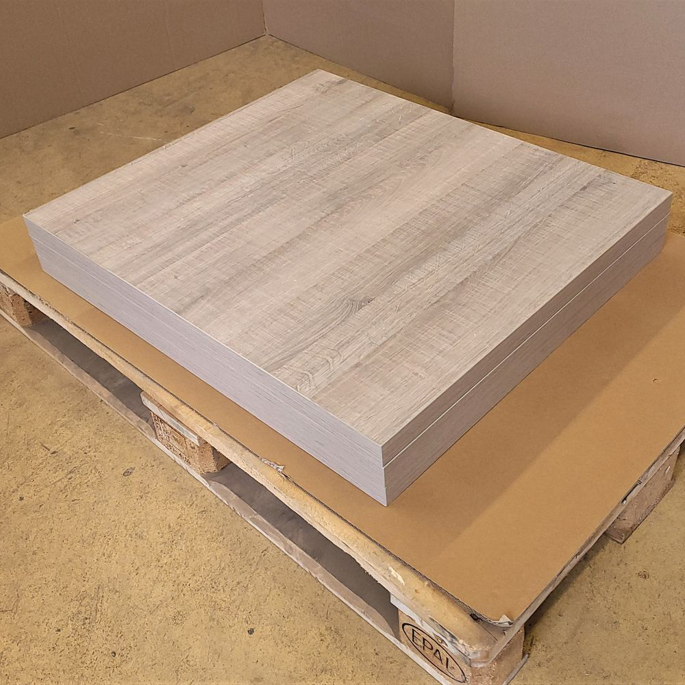 HPL Tischplatte 38mm 80x70cm Wildeiche grau   Sonderposten
