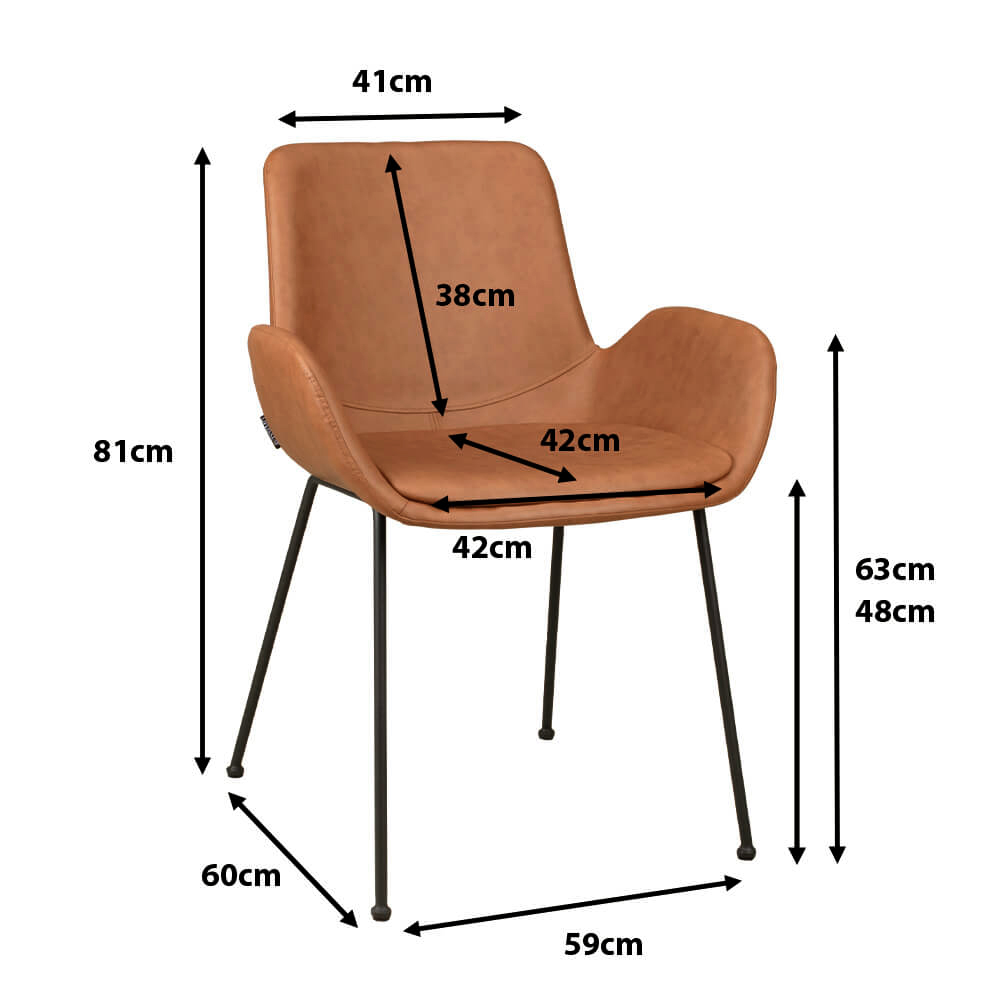Polsterstuhl Rito Brown Ma?e