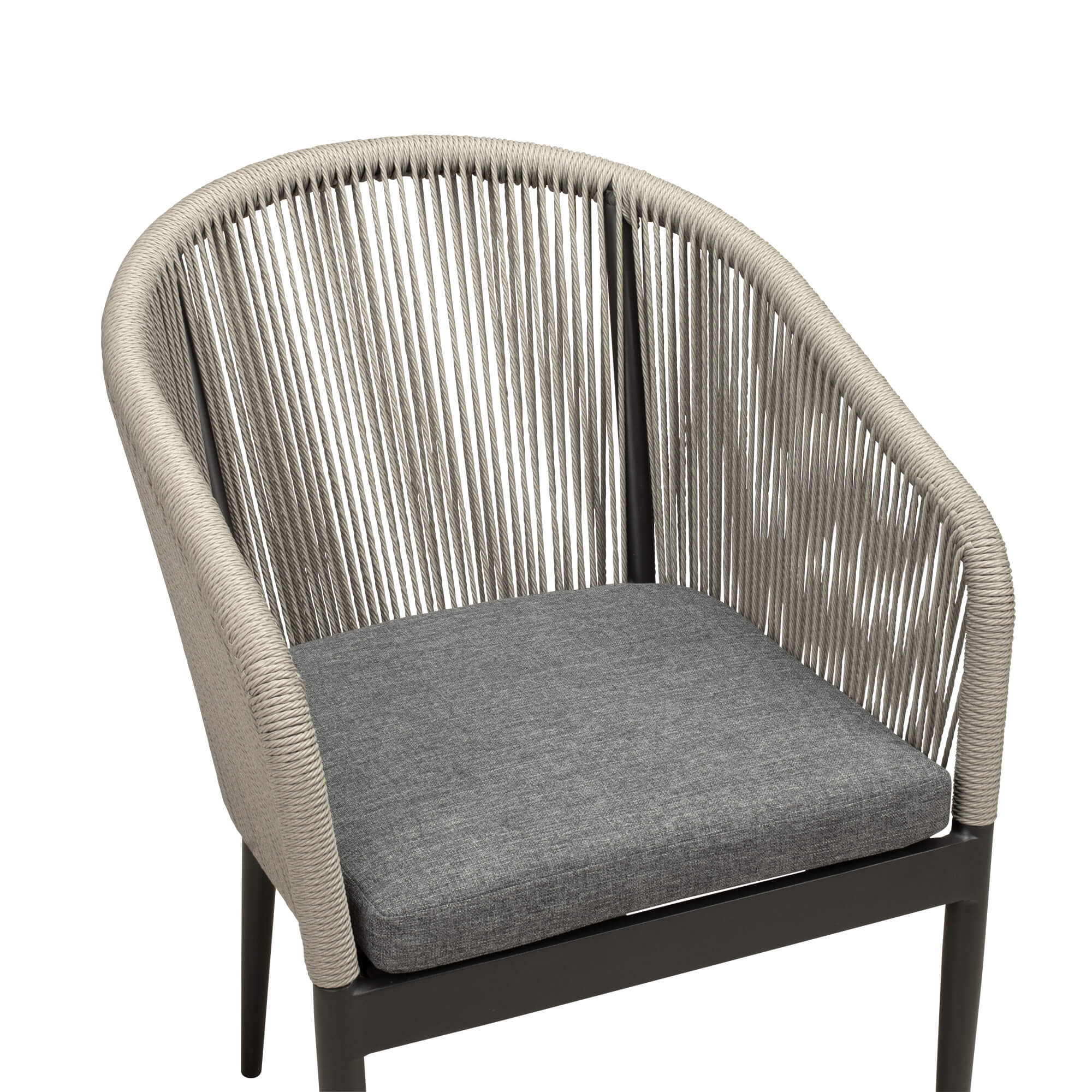 Outdoorstuhl mit Kissen und Geflecht Ocao Silvergrey - Sitzschale