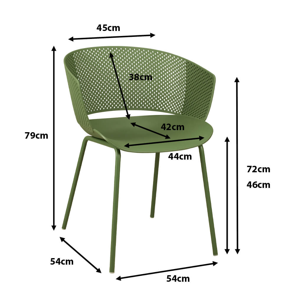 Kunststoffstuhl FOMA F832 Green Ma?e