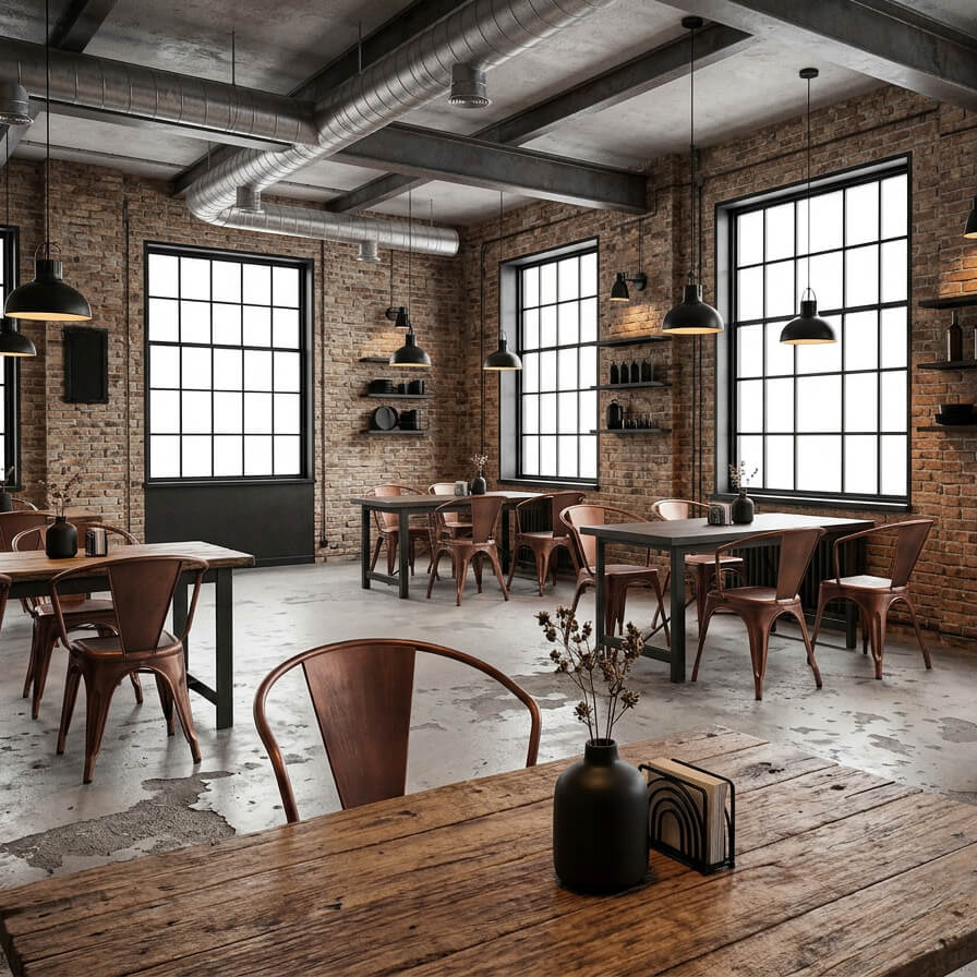 Metallstuhl Tixar Arm copper – Milieubild Restaurant