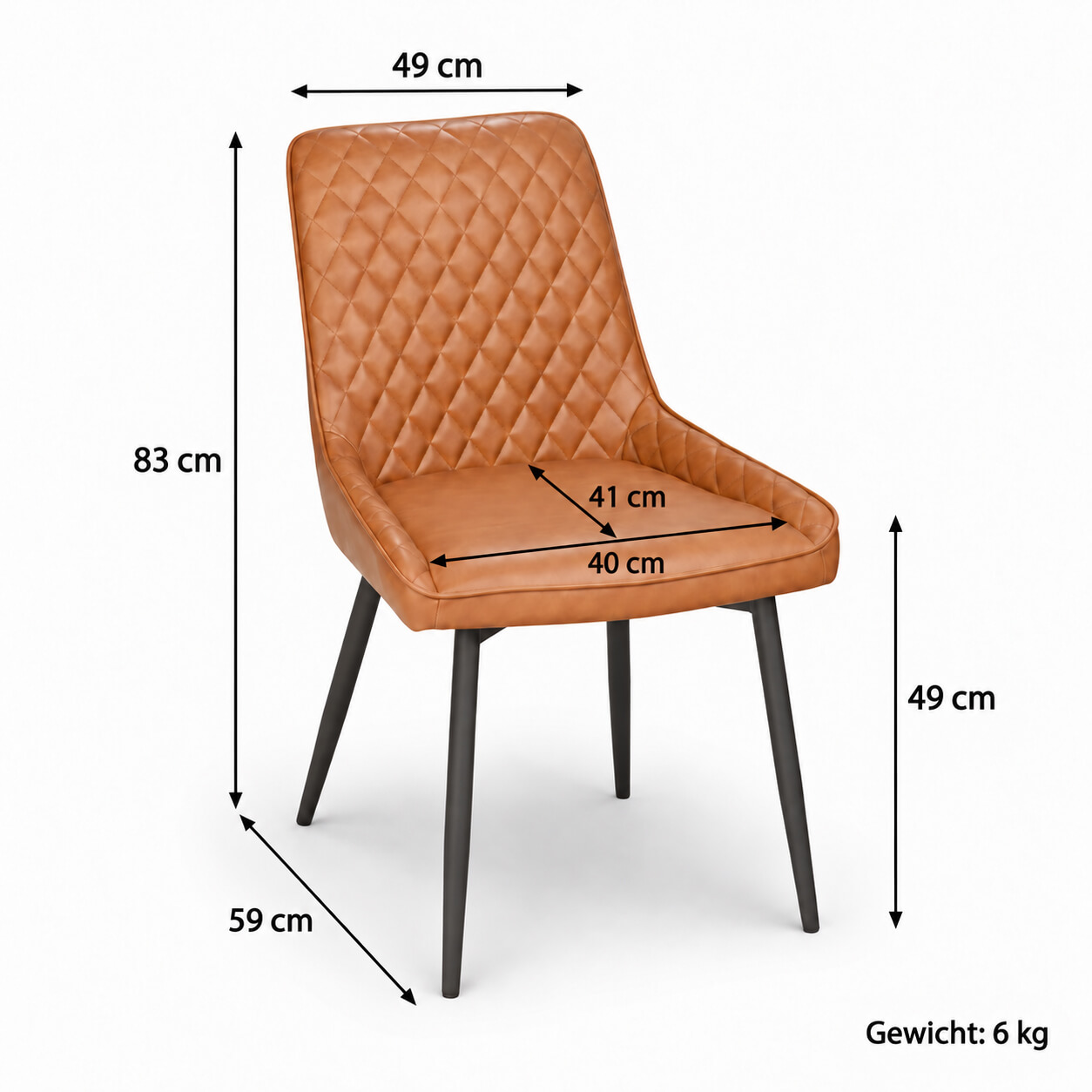 Polsterstuhl Lunaro Step Brown Ma?e