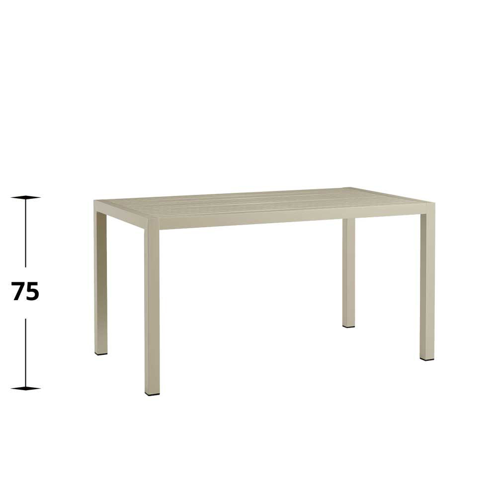 Metalltisch Crotone Stahl Tisch Greige 140