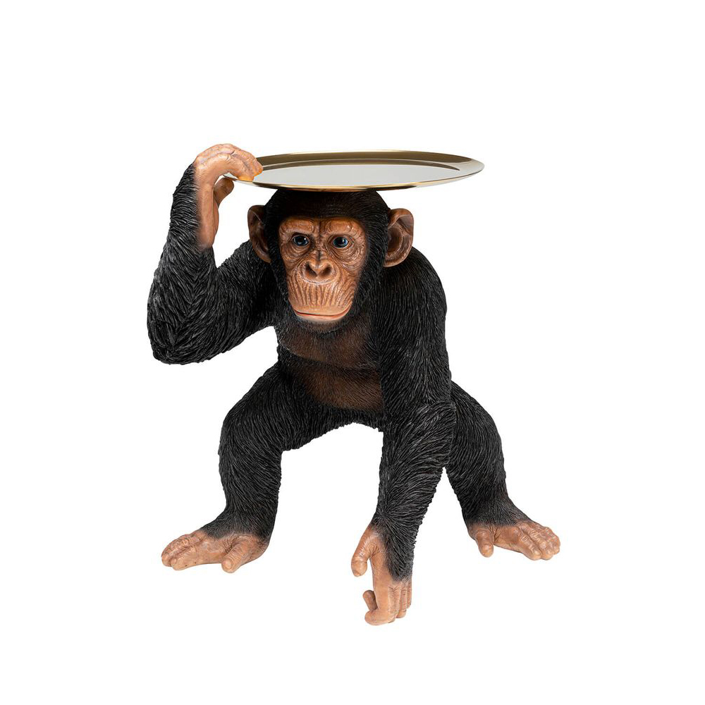 Deko Figur Butler Playing Chimp Schwarz 52cm