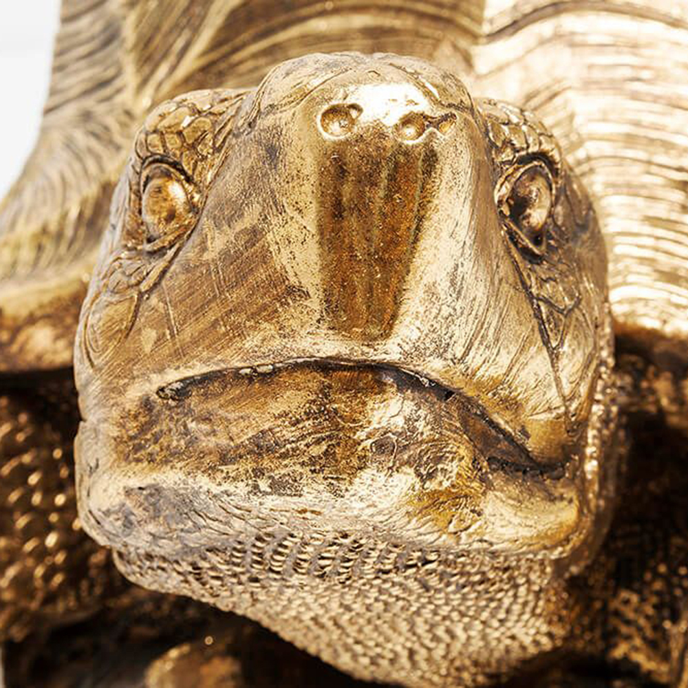 Deko Figur Turtle Gold Groß