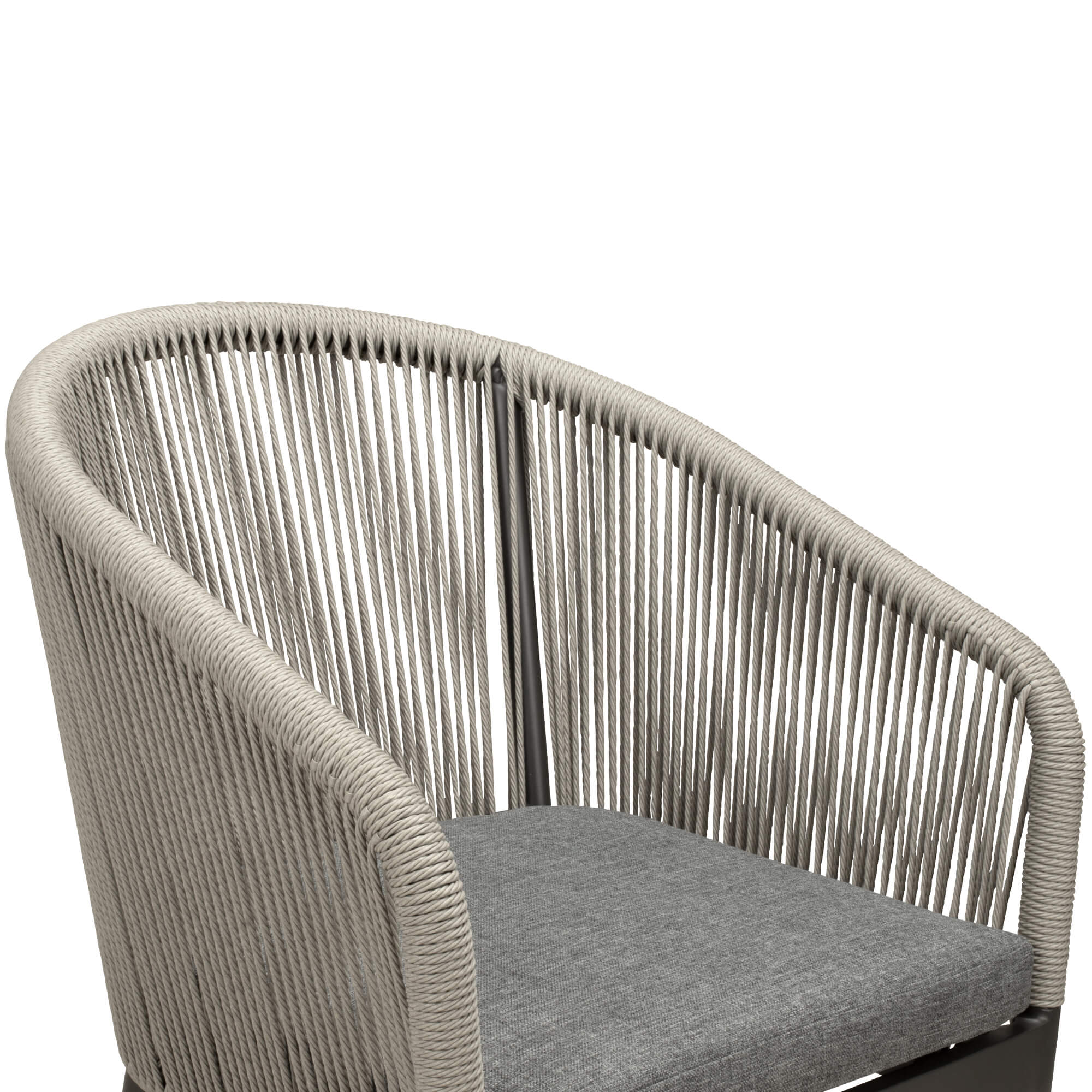 Outdoorstuhl mit Kissen und Geflecht Ocao Silvergrey - Rueckenlehne