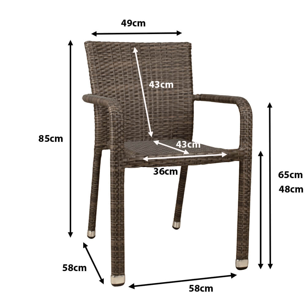 Outdoorstuhl Basato mixed brown Ma?e