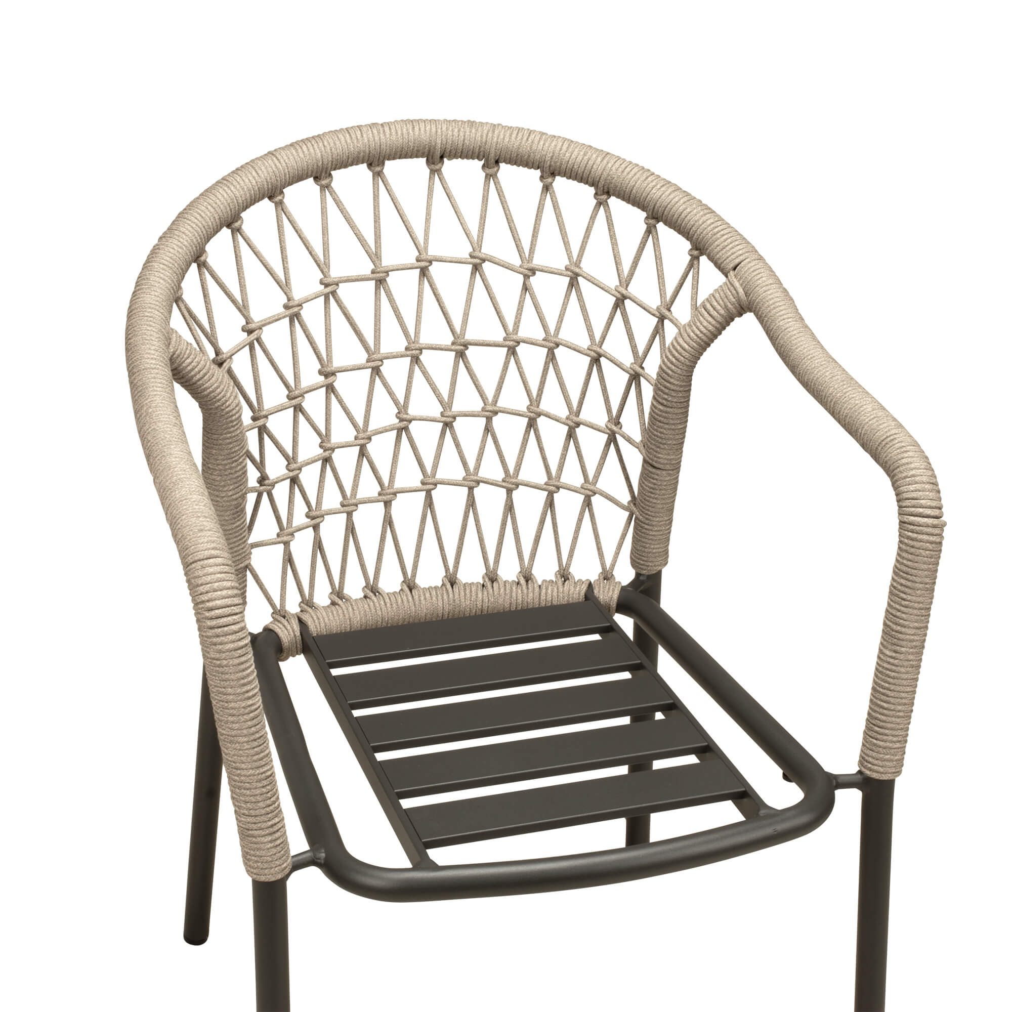 Outdoorstuhl mit Kissen und Geflecht Espano Sand - Sitzschale ohne Kissen
