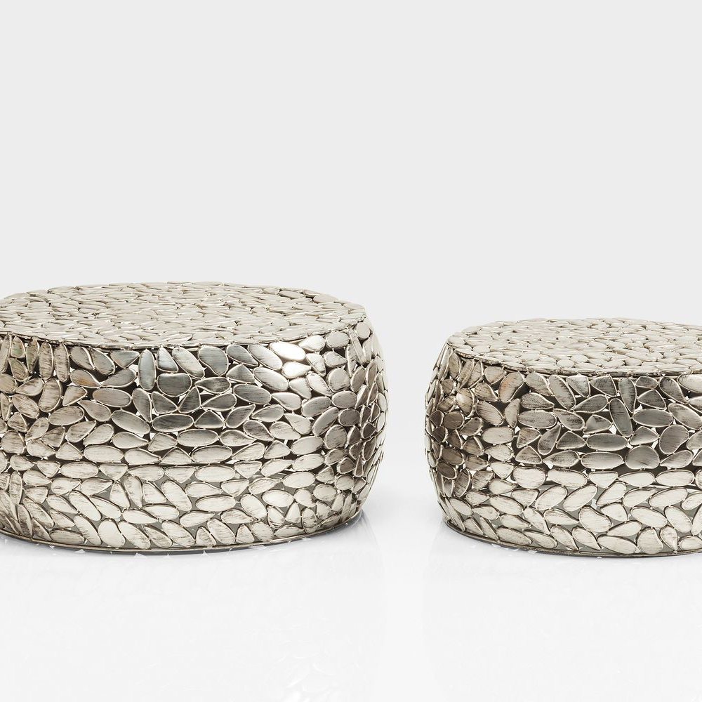 Couchtisch Pebbles Deluxe Silber (2/Set)