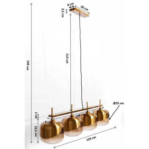 Hängeleuchte Golden Goblet Quattro Ø 25cm