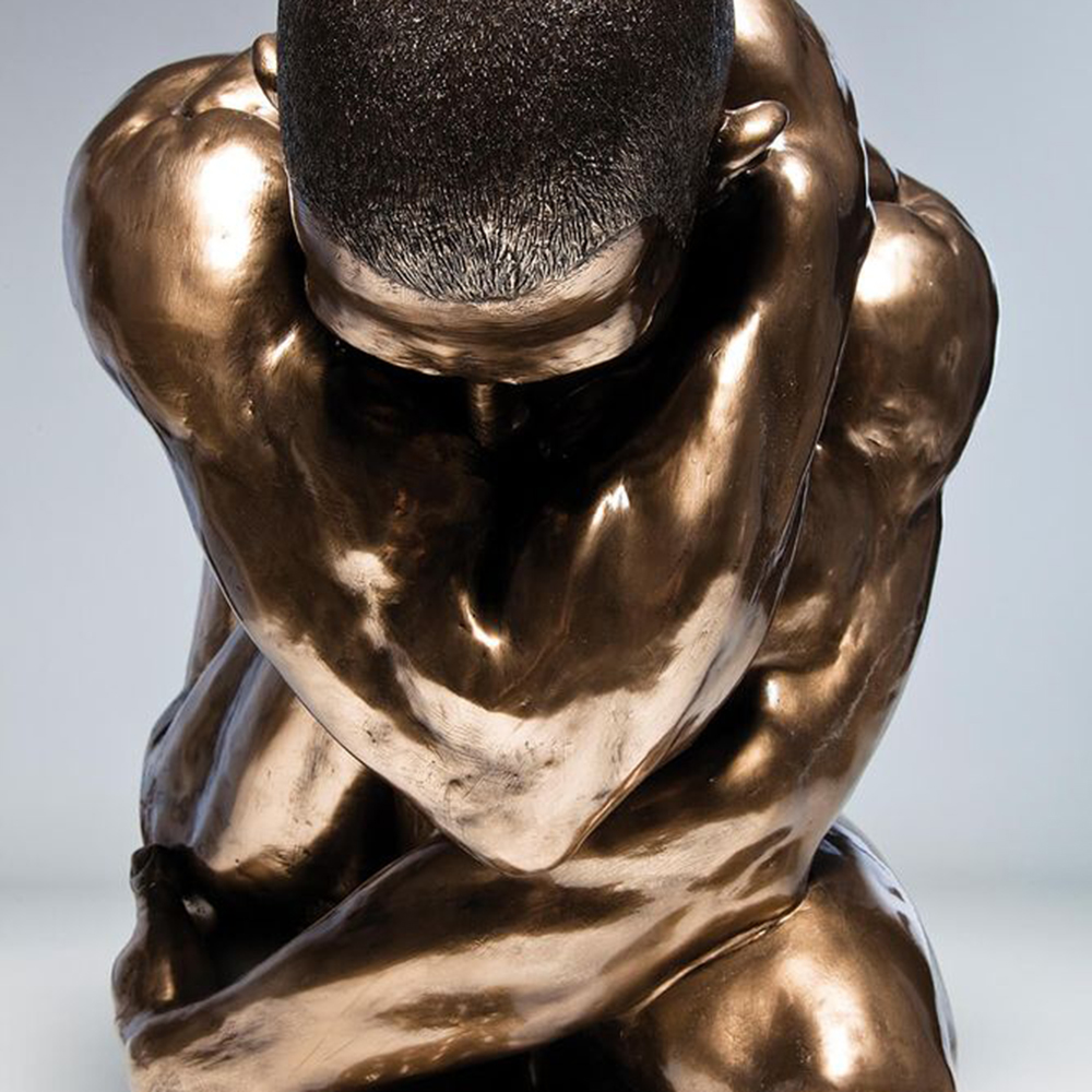 Deko Figur Nude Man Hug Bronze