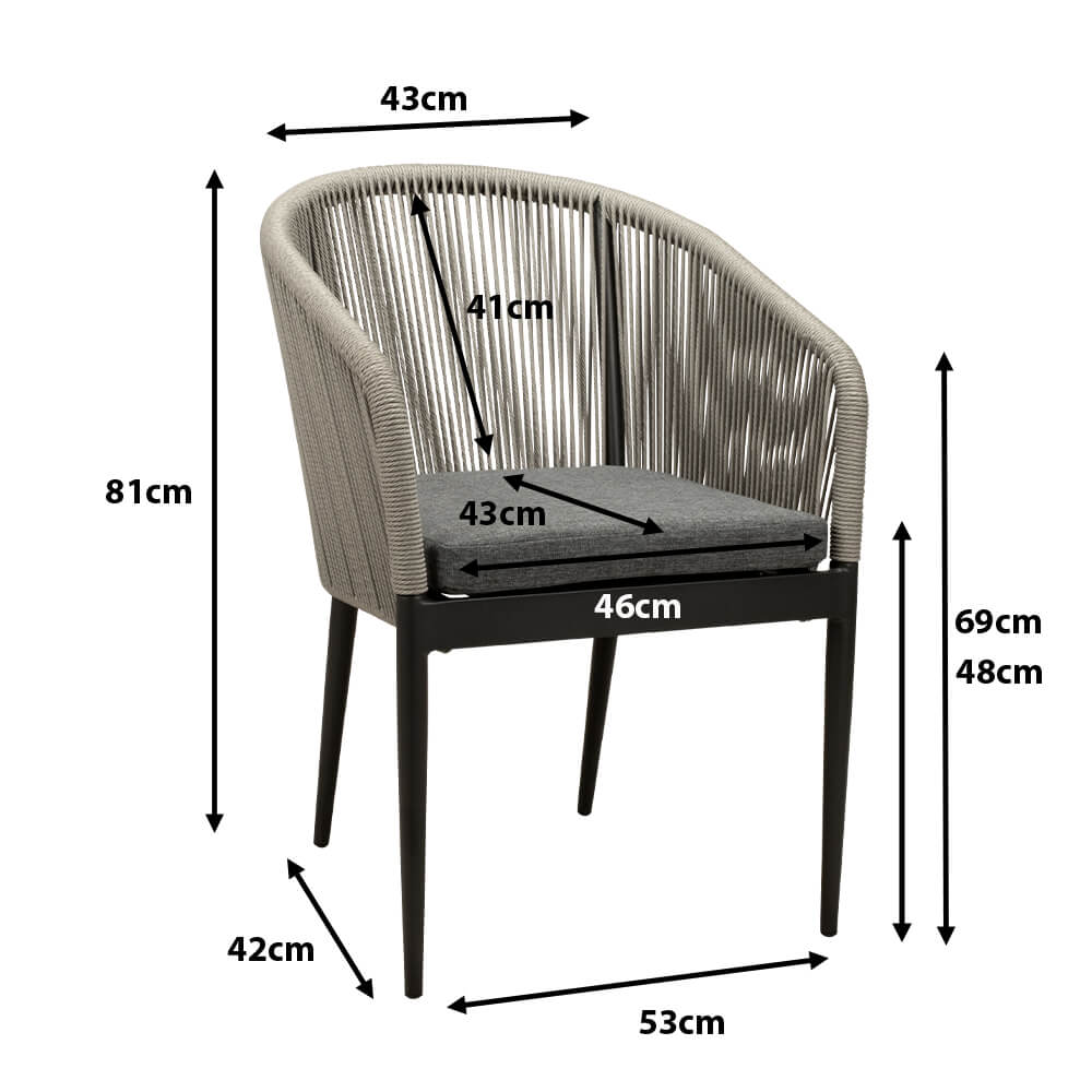 Outdoorstuhl Ocao Silvergrey Ma?e