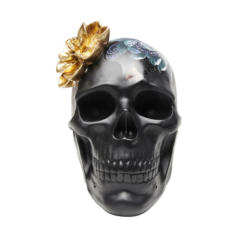 Deko Objekt Flower Skull 22cm