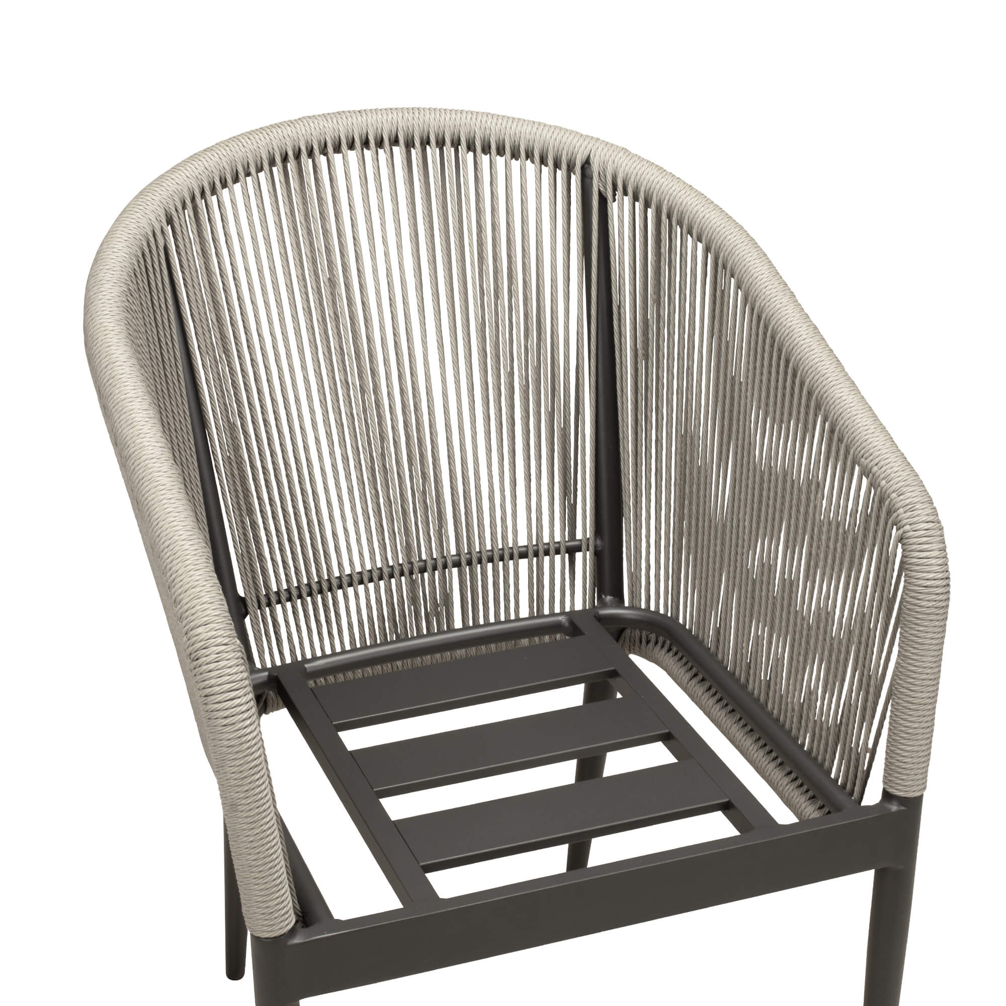 Outdoorstuhl mit Kissen und Geflecht Ocao Silvergrey - Sitzschale ohne Kissen