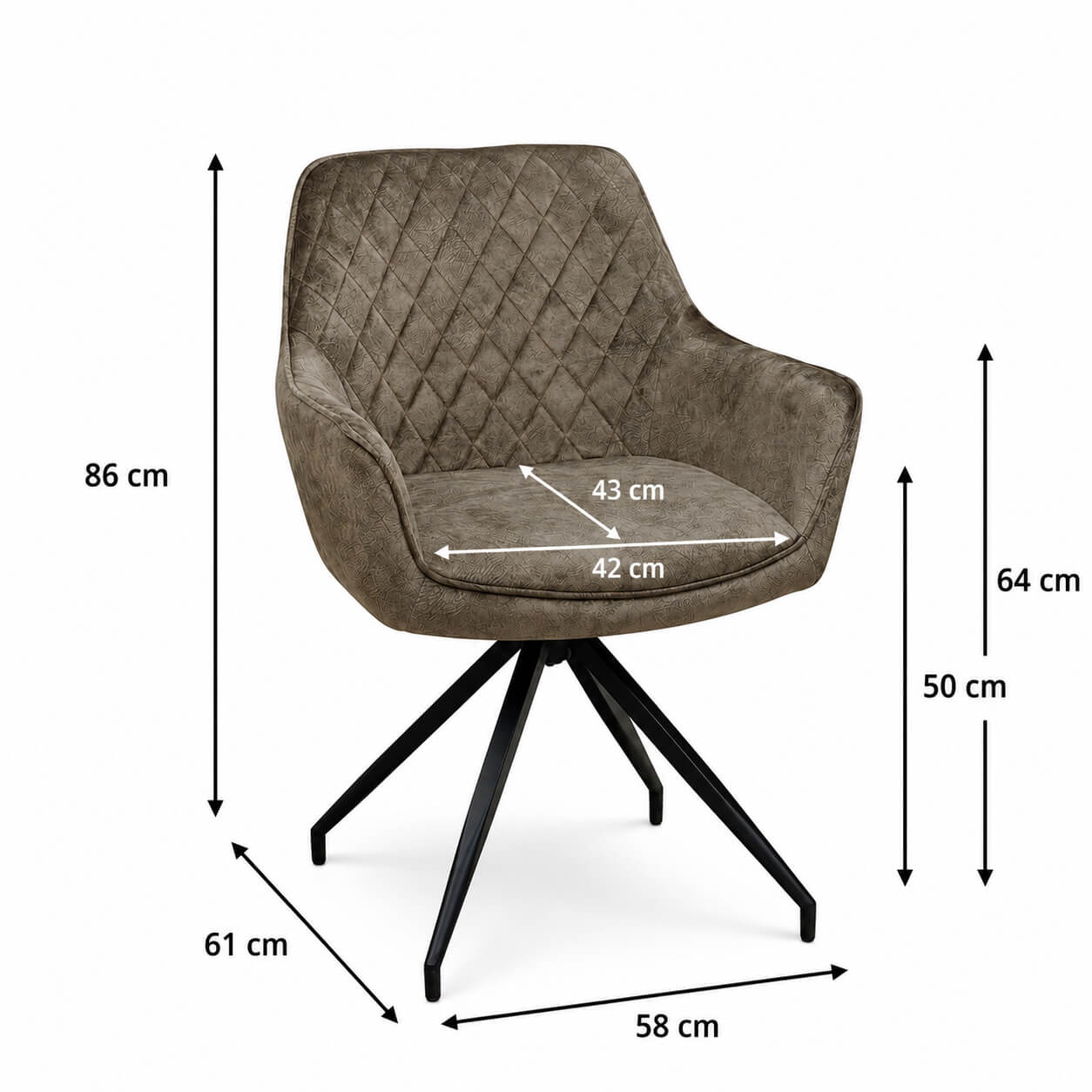 Polsterstuhl Lenoro Arm Cowboy 808 | Drehgestell Ma?e