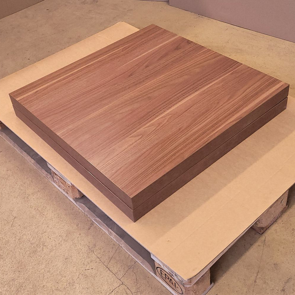 Melaminharz Tischplatte 50mm 70x70cm Nussbaum hell   Sonderposten