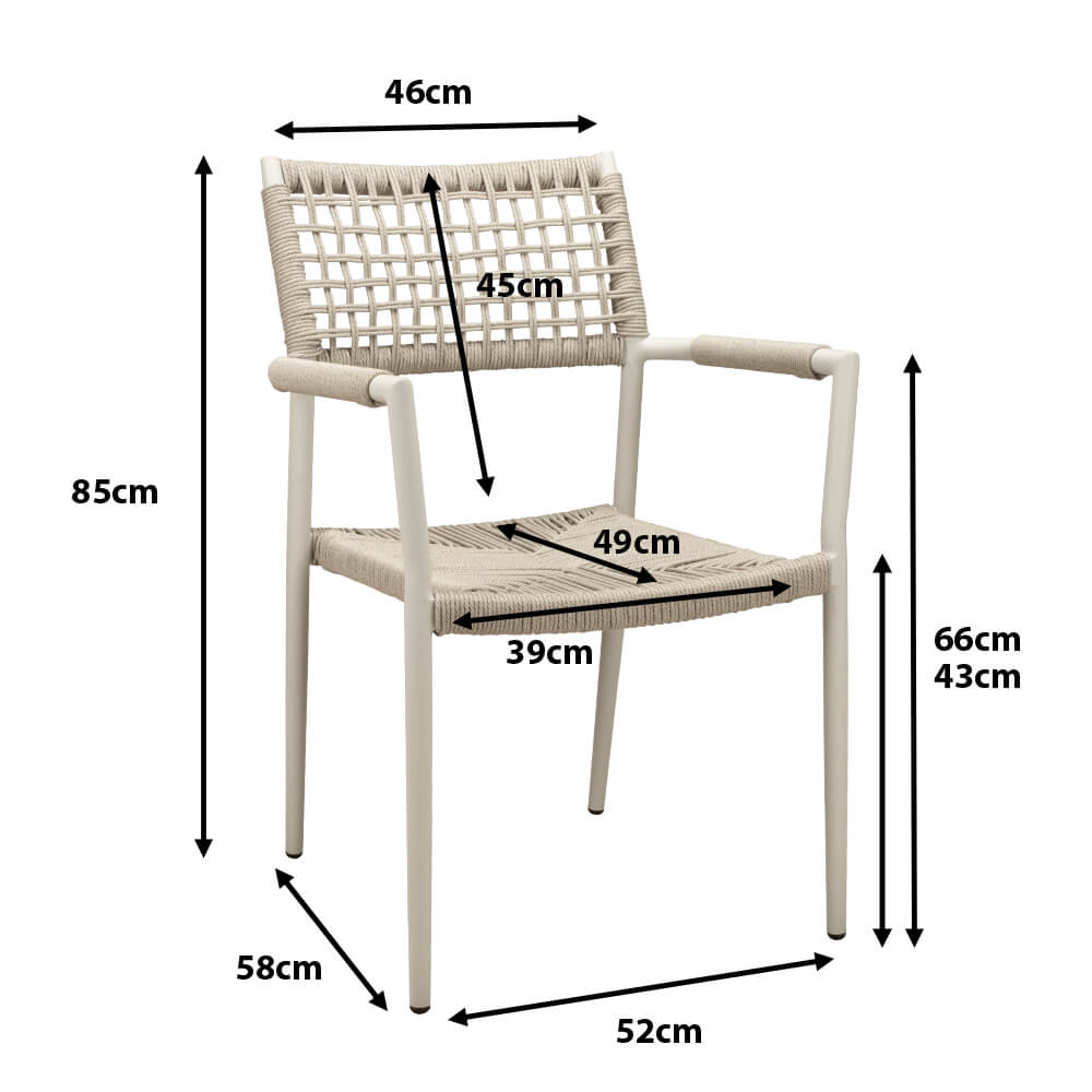 Outdoorstuhl Sisson Cream Ma?e