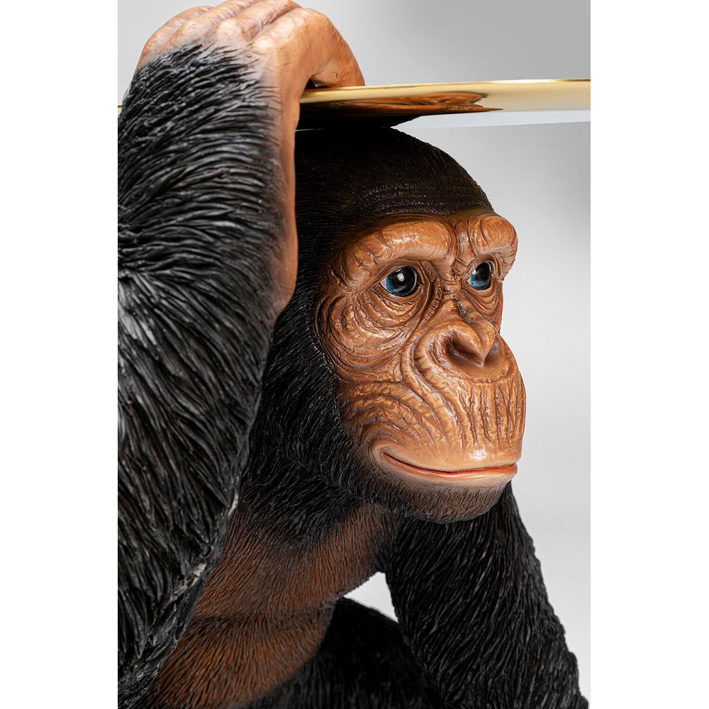 Deko Figur Butler Playing Chimp Schwarz 52cm