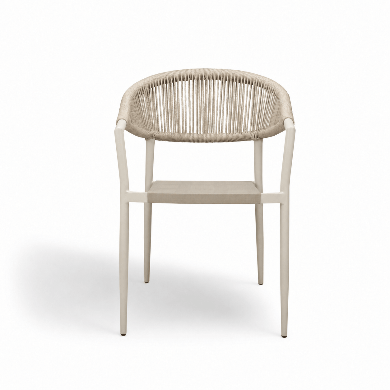 Outdoorstuhl mit Kissen und Geflecht Elcabo Cream - Frontal