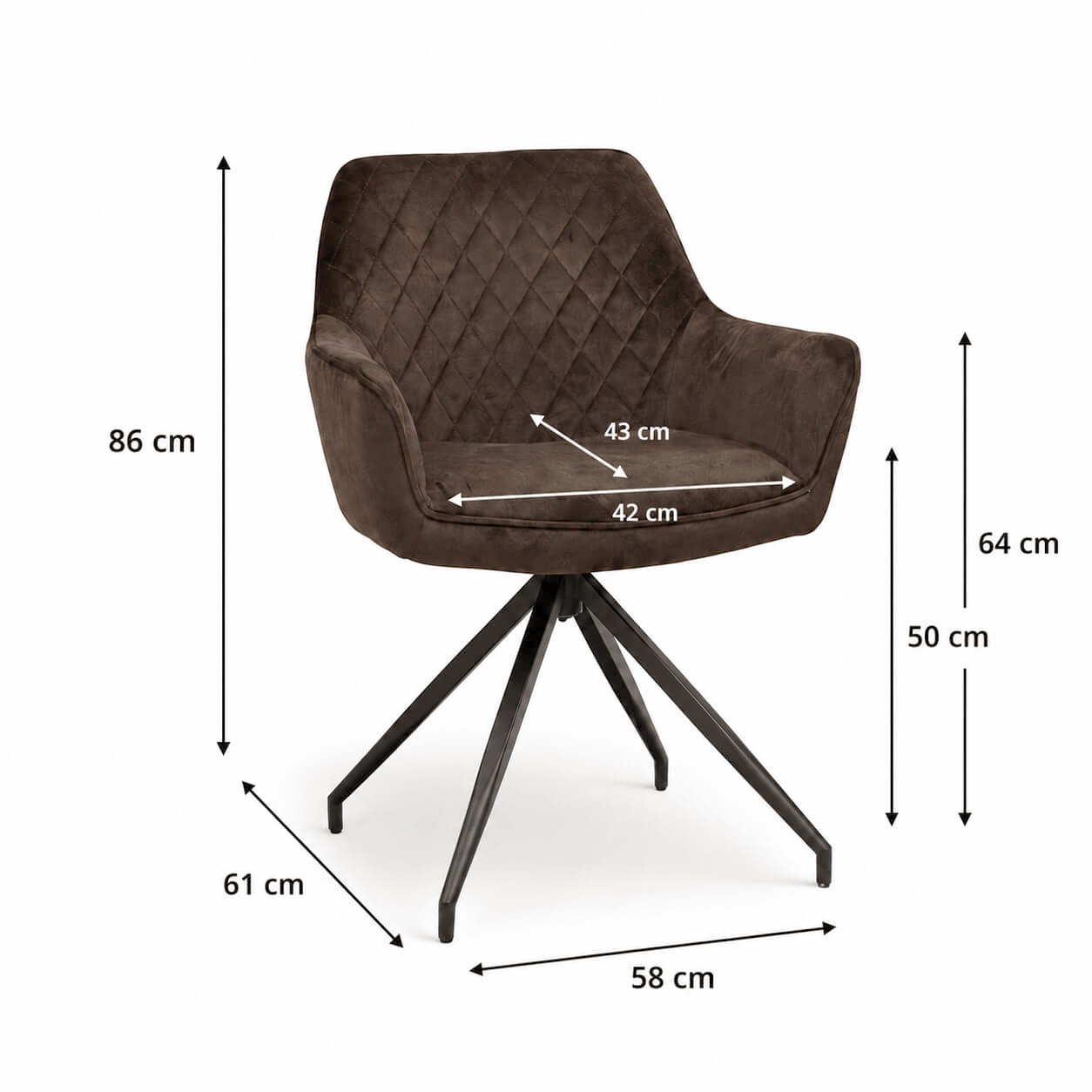 Polsterstuhl Lenoro Arm Marble 106 | Drehgestell Ma?e