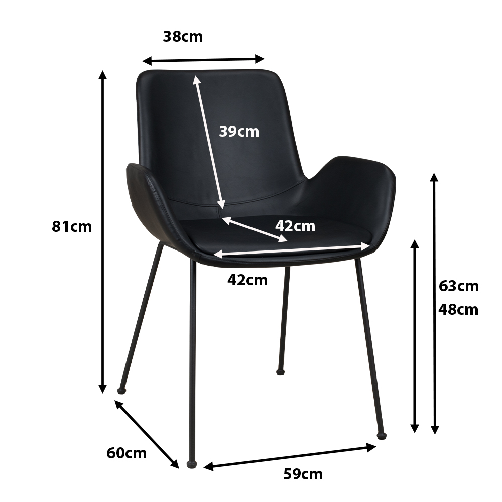 Polsterstuhl Rito Antique Black Ma?e