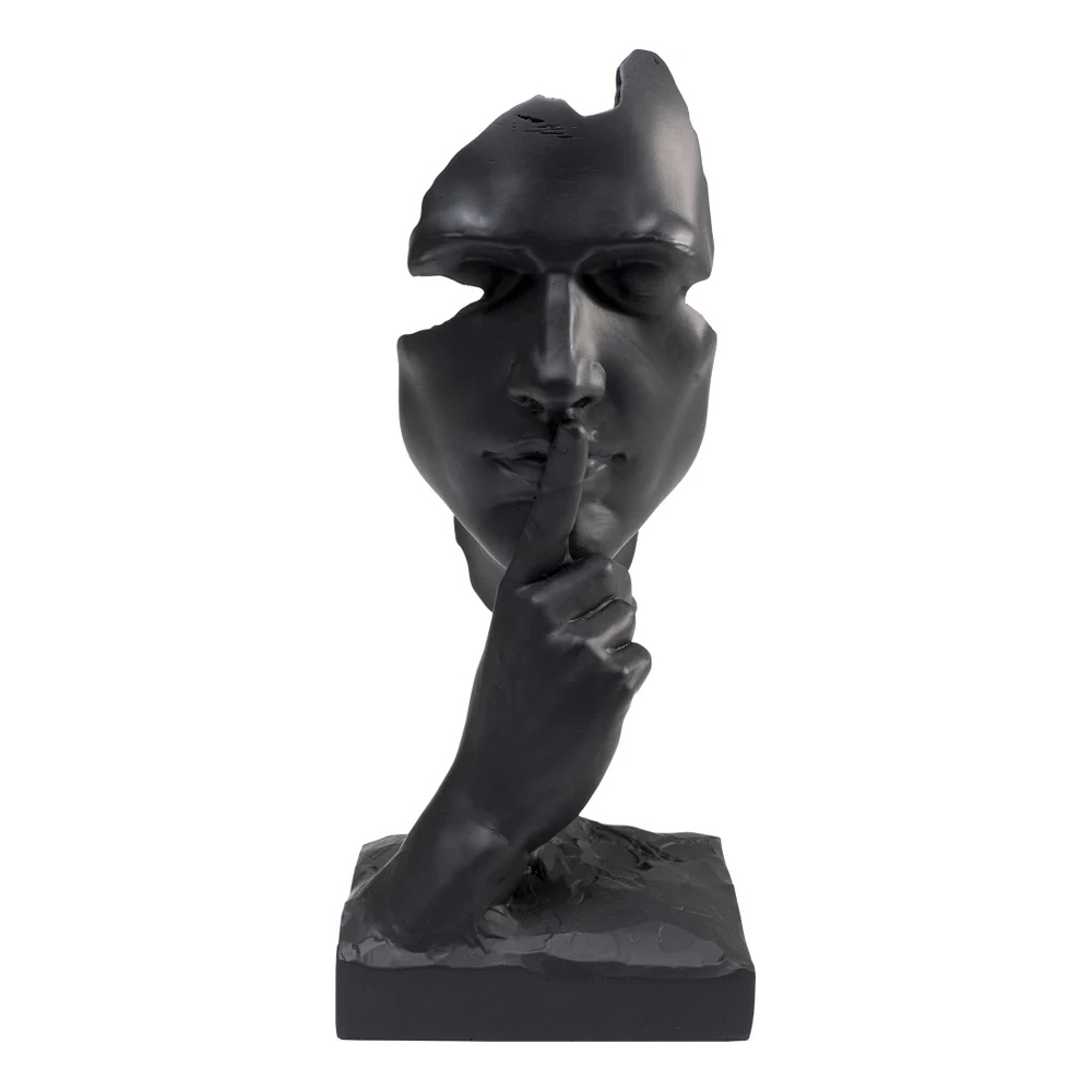 Deko Objekt Quiet Face Schwarz 31cm