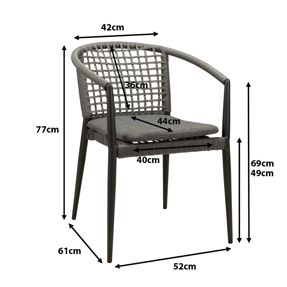 Outdoorstuhl Calderas Grey Ma?e