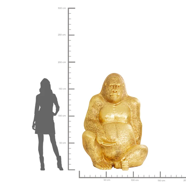 Deko Figur Gorilla Gold XL 180