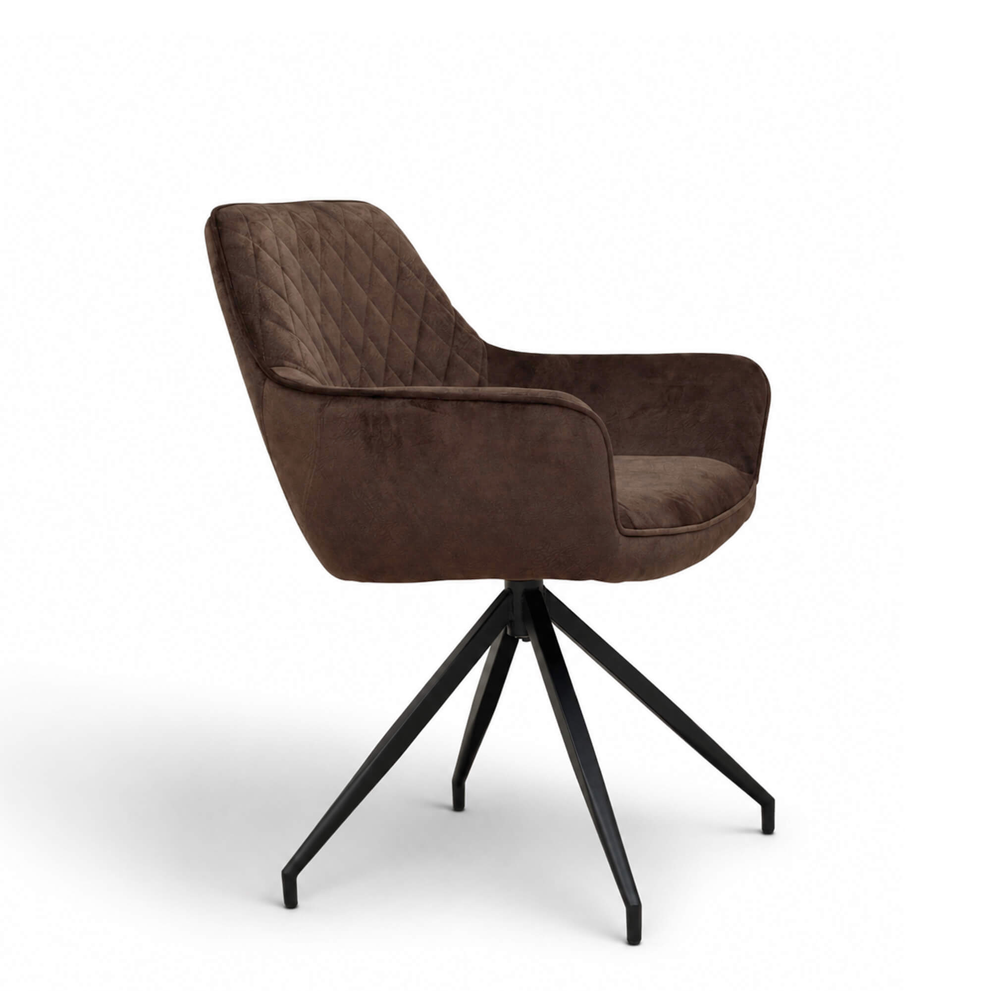 Gastronomiestuehle Polsterstuehle mit Drehgestell Lenoro Marble 106 Velour - Seitenansicht
