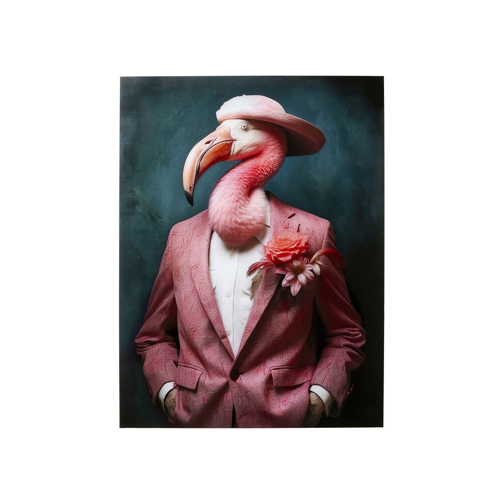 Glasbild Mister Flamingo