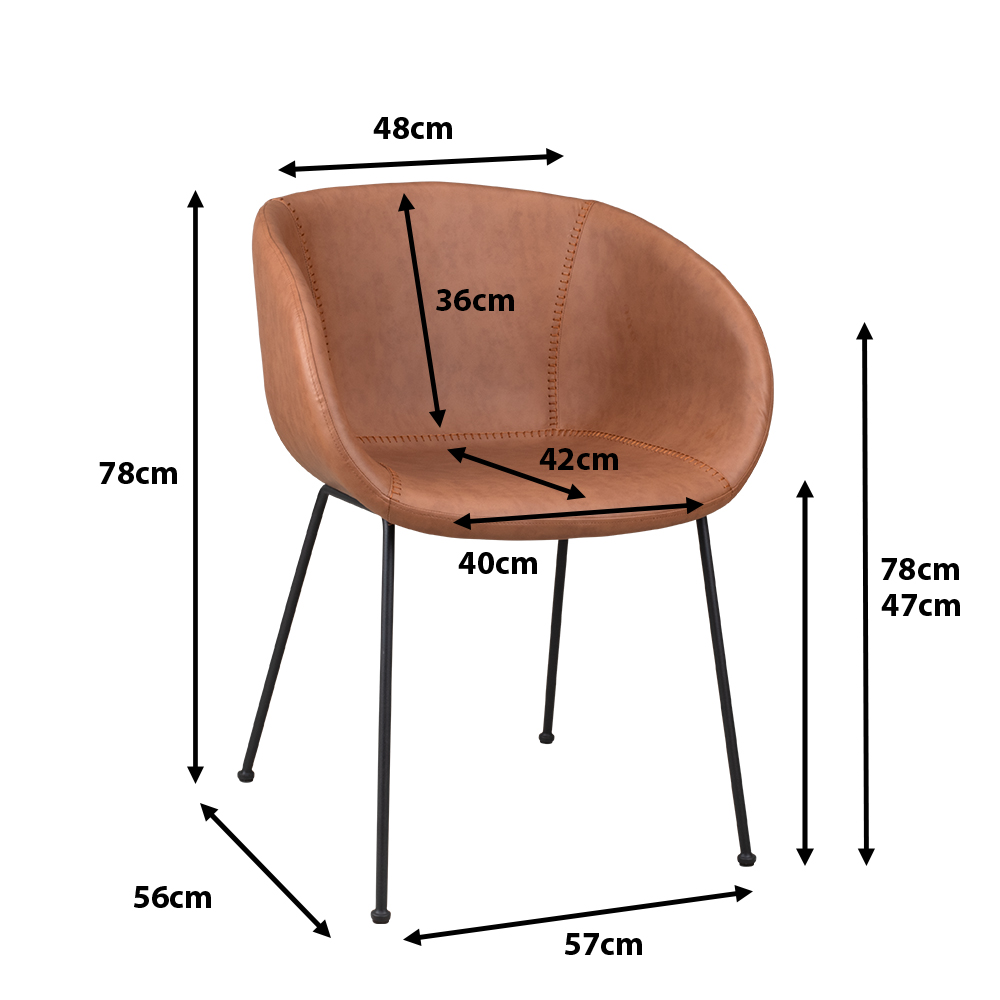 Polsterstuhl Estara Brown Ma?e