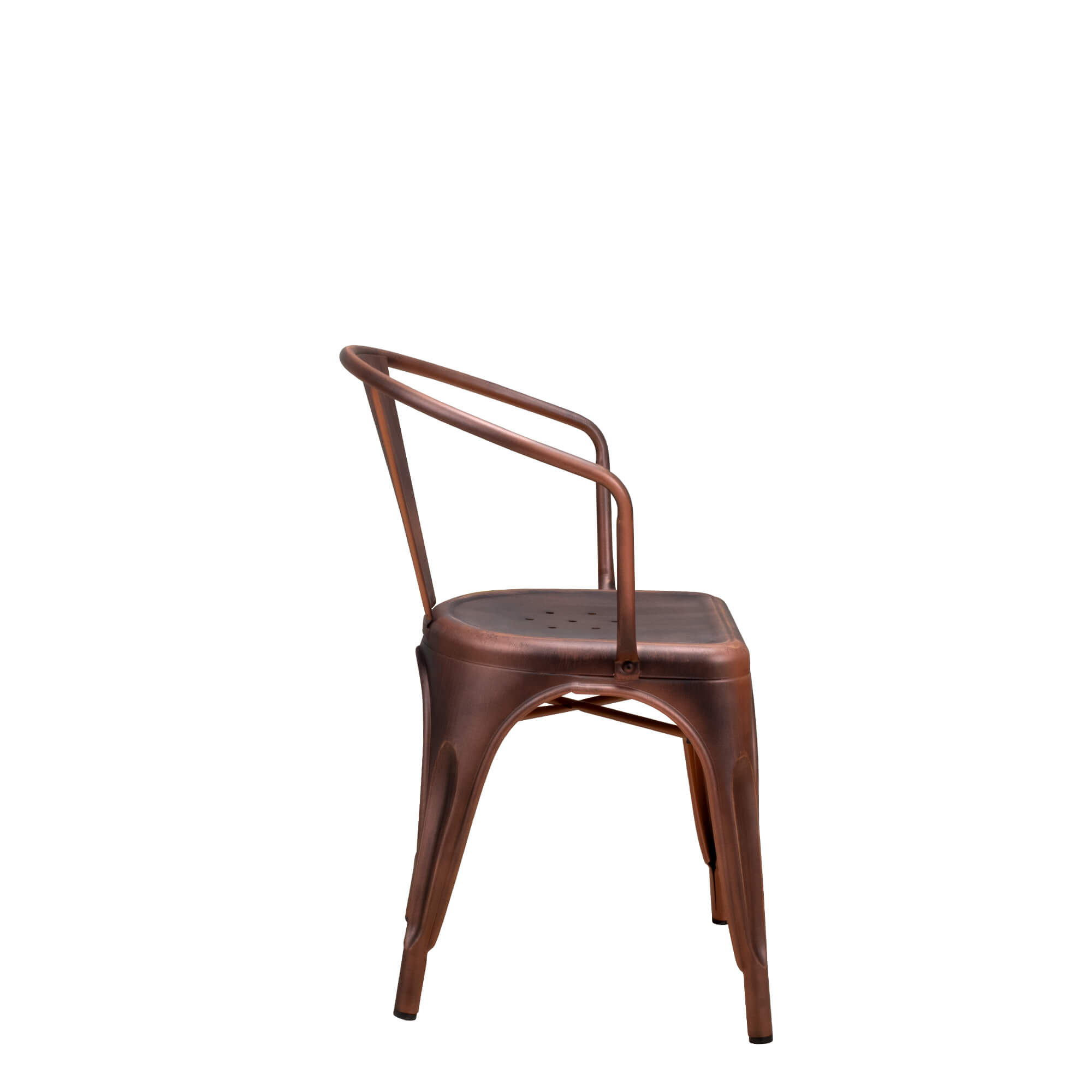Metallstuhl Tixar Arm copper – Seitenansicht