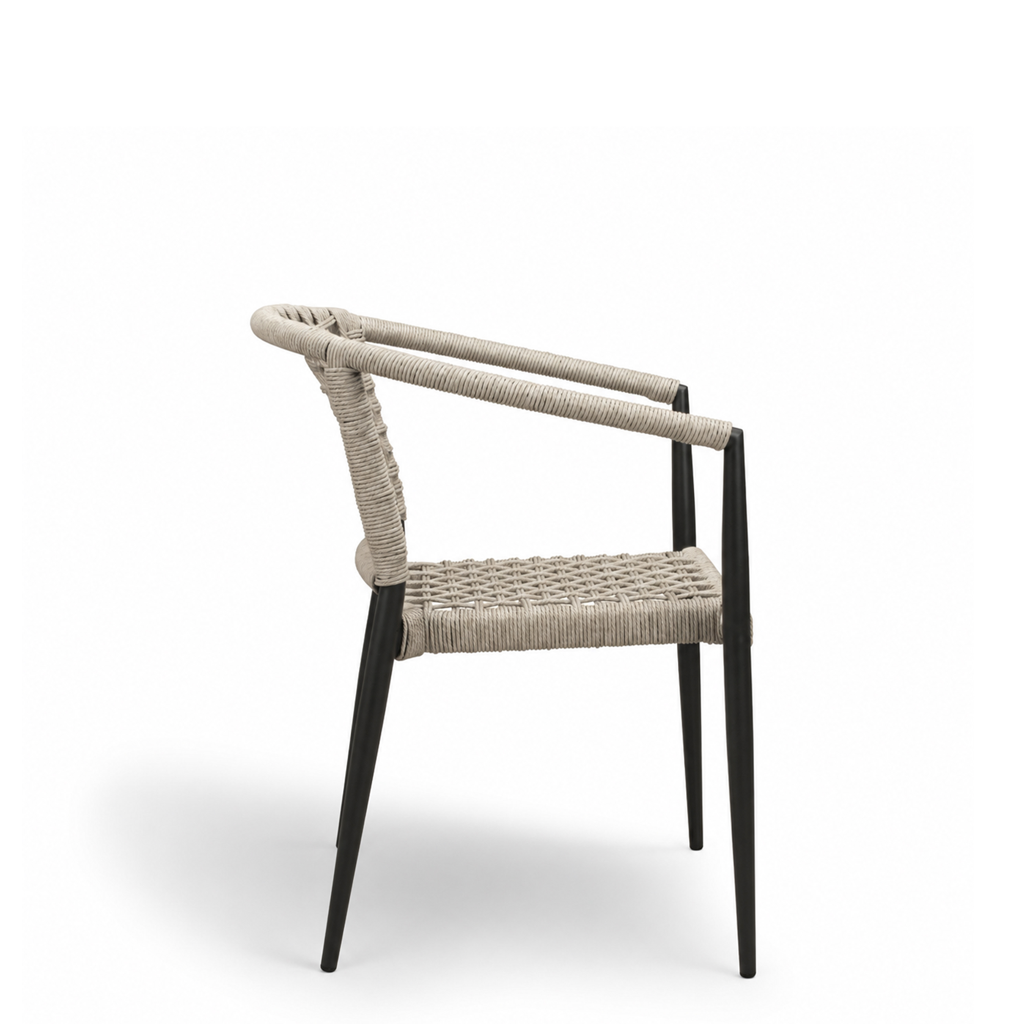 Outdoorstuhl mit Geflecht Calderas creme - Seitenansicht