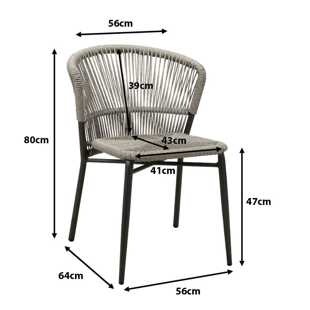 Outdoorstuhl Elefino Silvergrey Ma?e