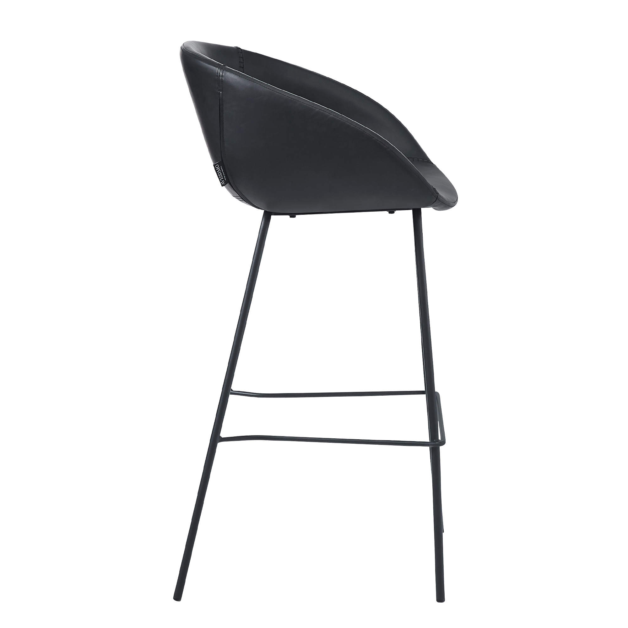 Estara-Bar Antique-Black Indoorstuhl mit Armlehnen und Vollpolsterung – Seitenansicht