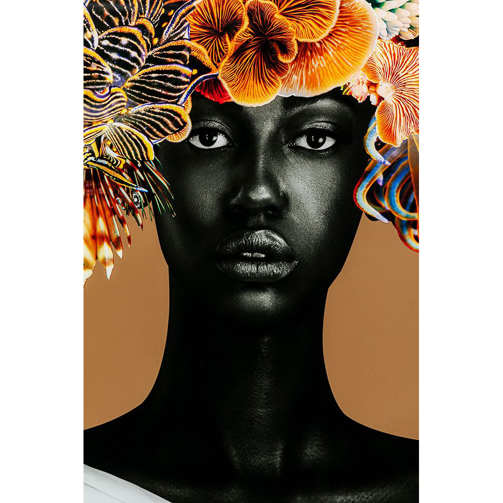 Gerahmtes Bild Flower Hair 120 x 120 cm