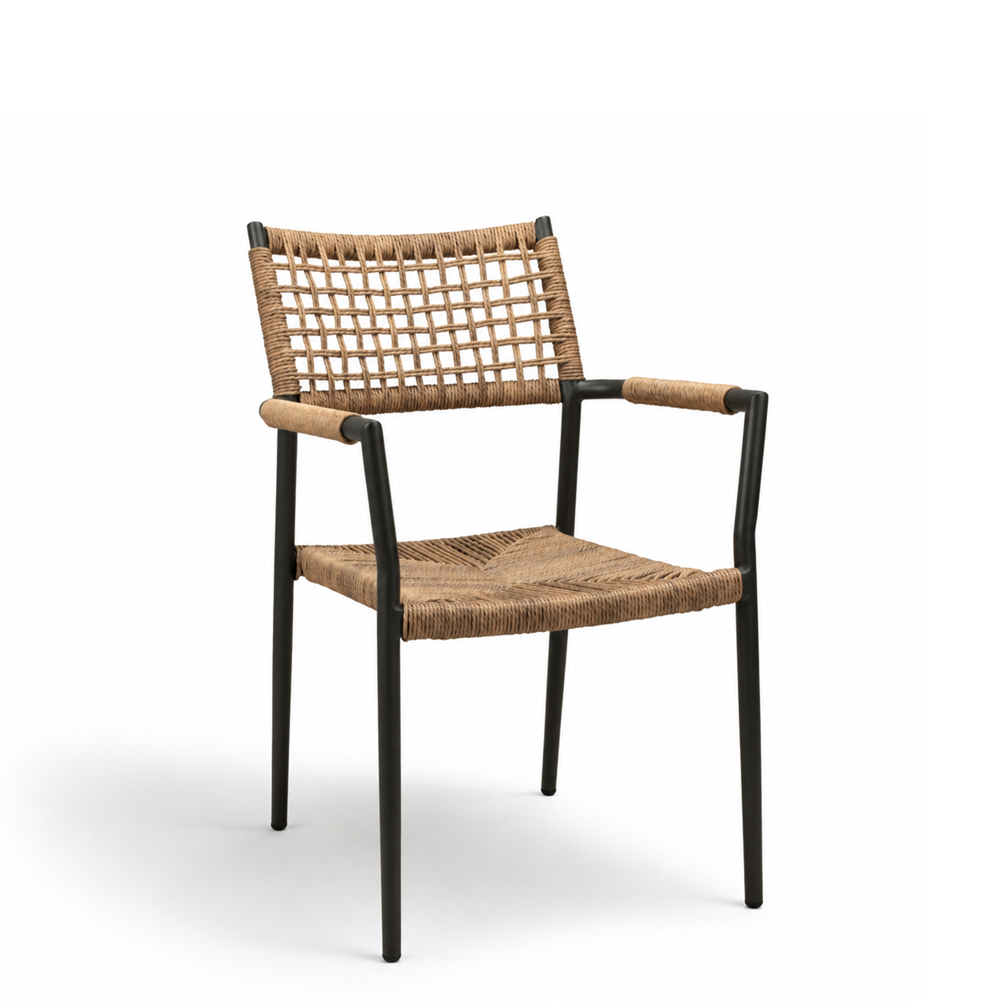 Outdoorstuhl mit Geflecht Sisson Wheat - Vorderansicht