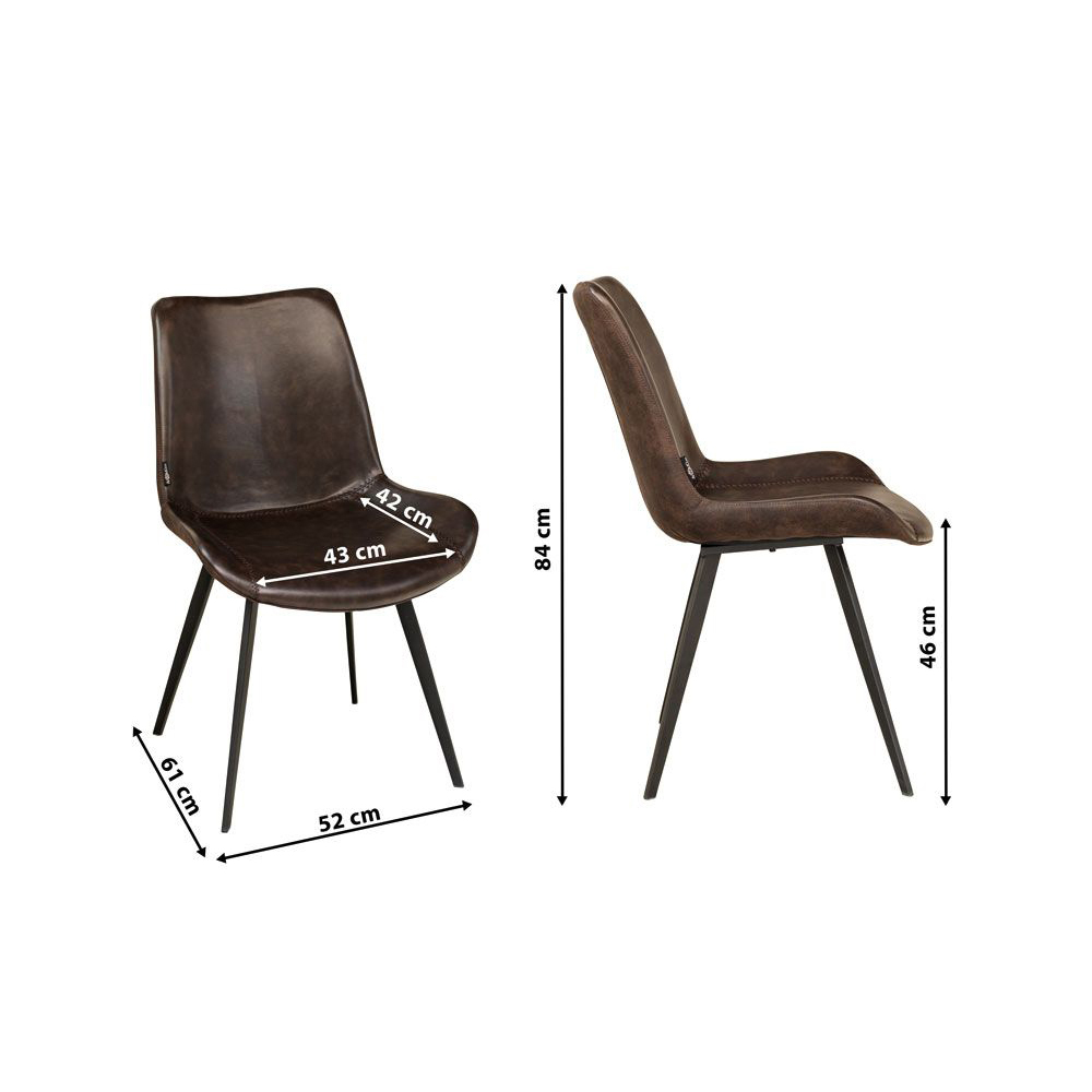 Polsterstuhl Hysil Duotone Dark Brown Ma?e