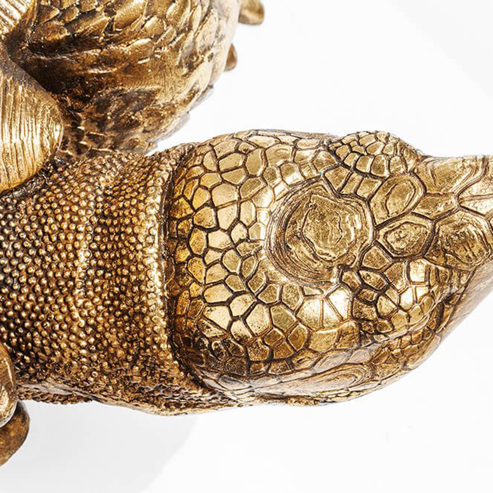 Deko Figur Turtle Gold Groß