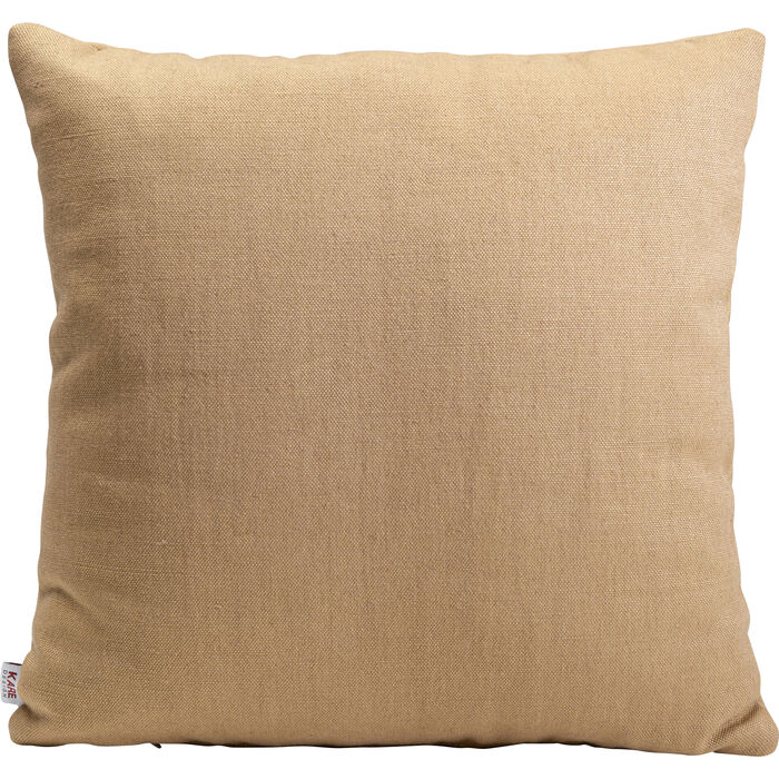 Kissen Whop Camel 40x40 cm mit feiner Stoffstruktur in warmem Camel-Ton – schlichte, einfarbige Textiloptik-Frontansicht