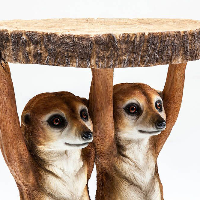 Beistelltisch Animal Meerkat Sisters Ø33cm