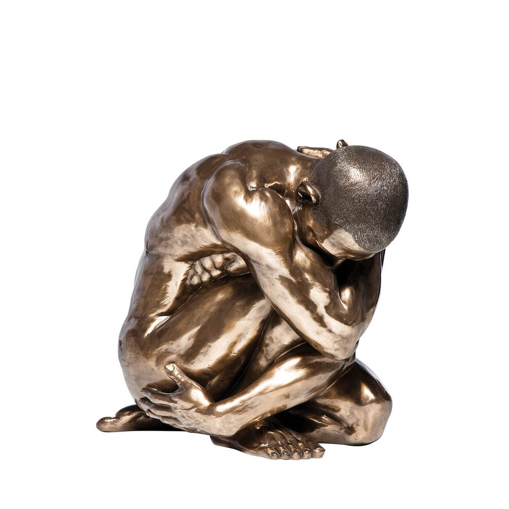 Deko Figur Nude Man Hug Bronze