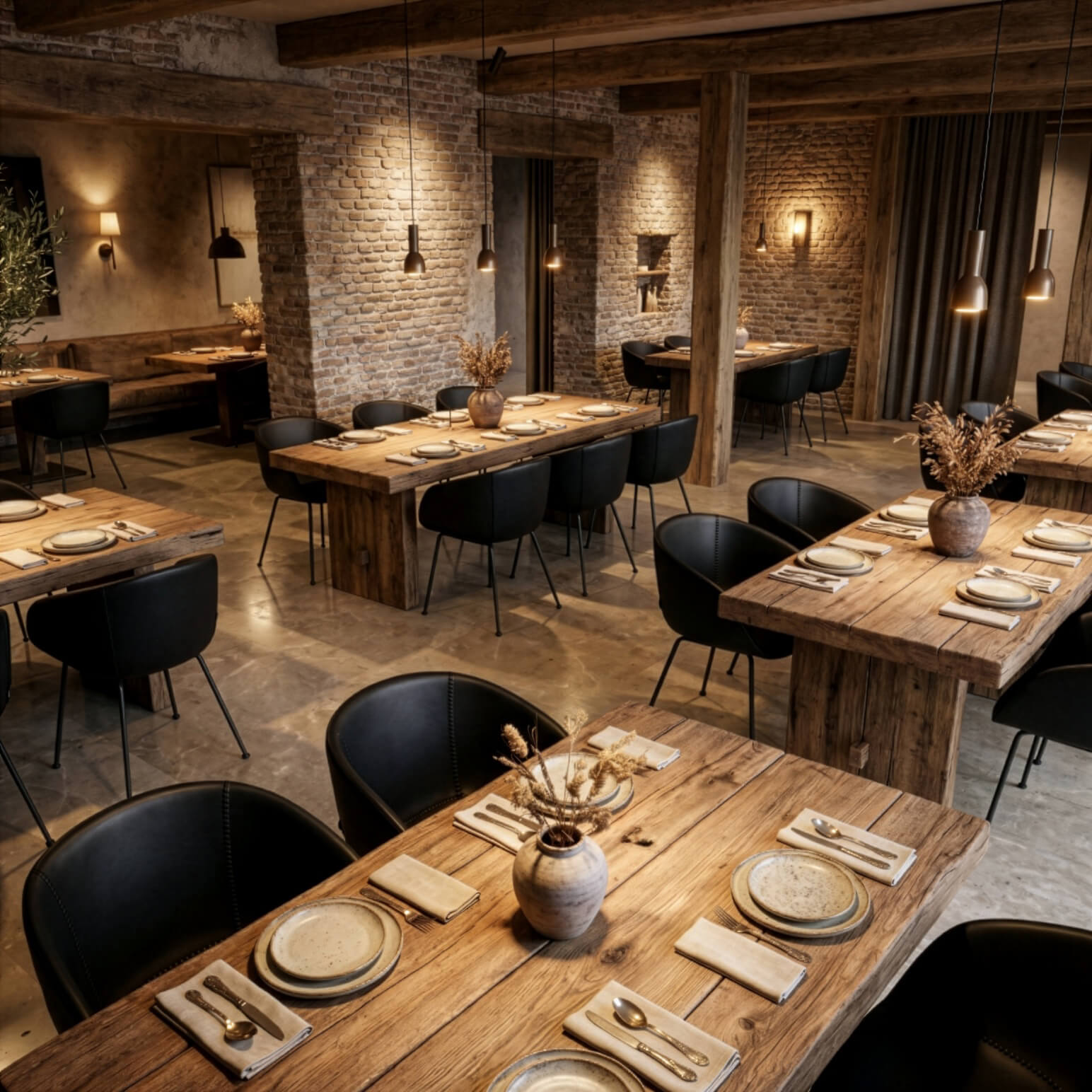 Gastronomiestuhl Polsterstuhl Estara Antique Black - Milieubild Restaurant