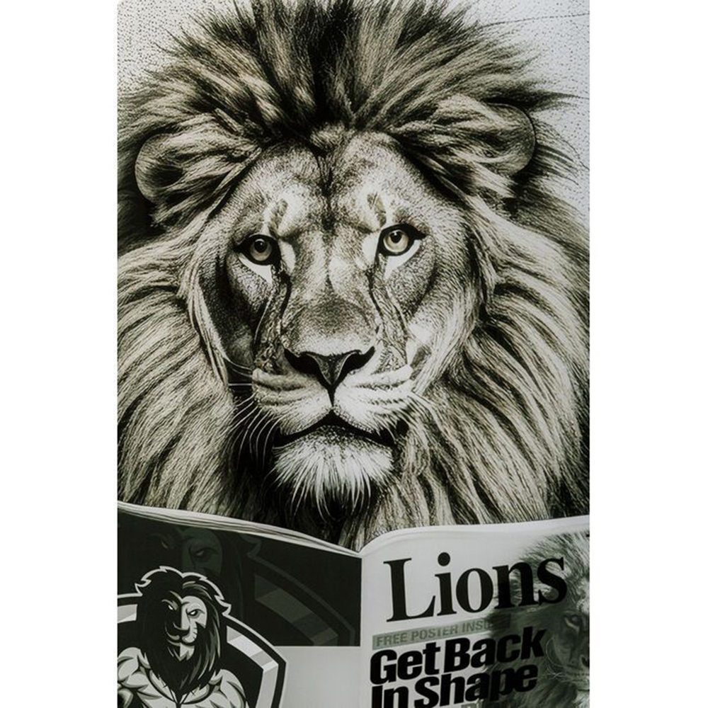 Glasbild Bath Lion