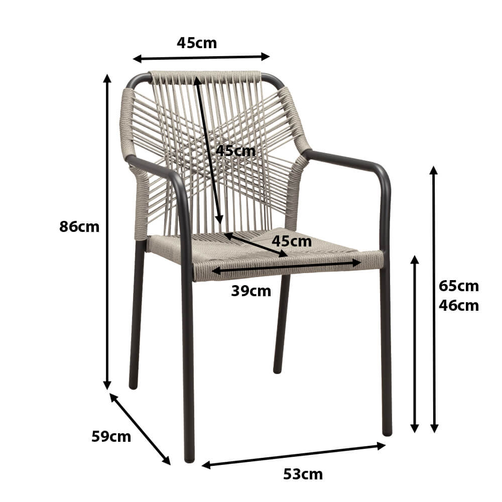 Outdoorstuhl Lagunas Silvergrey Ma?e
