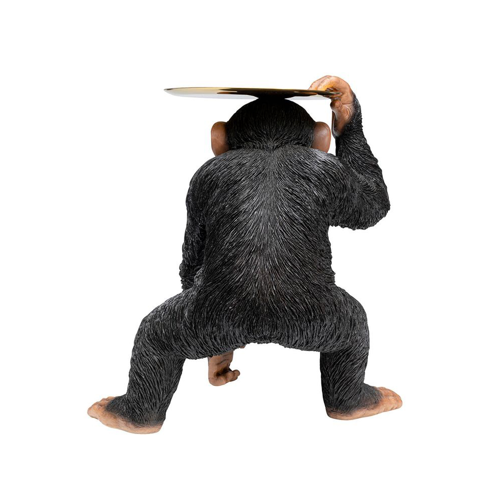 Deko Figur Butler Playing Chimp Schwarz 52cm