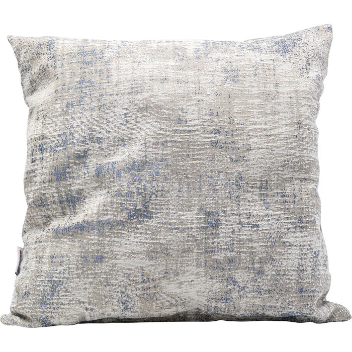 Kissen Stonewashed 40x40 cm mit stonewashed Optik in Beige und Blau – strukturierte Stoffoberfläche - Frontansicht